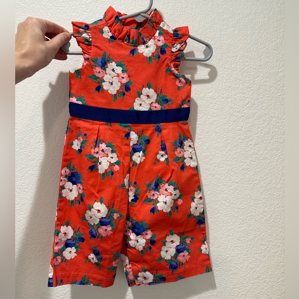 NWT Janie & Jack red floral summer spring jumpsuit